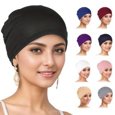 Imagem de Gorro de turbante elástico feminino Chemo Hat Commonie Solid x9 - Cmon