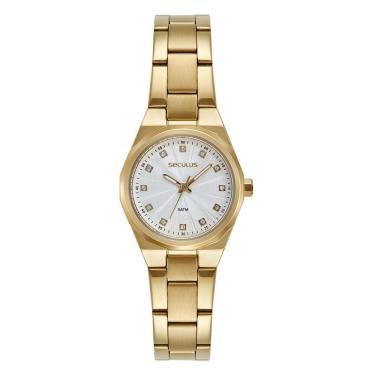 Imagem de Relógio Seculus Feminino Ref: 23733lpsvds1 Clássico Dourado