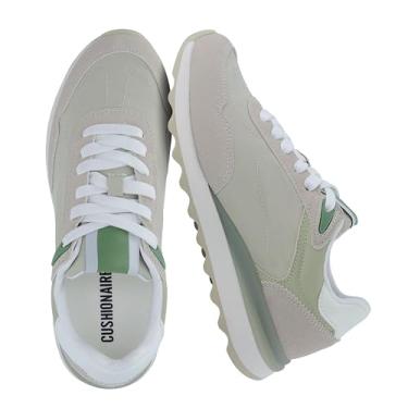 Imagem de CUSHIONAIRE Women's Kicks lace up Nylon Sneaker +Comfort Foam Khaki 7.5