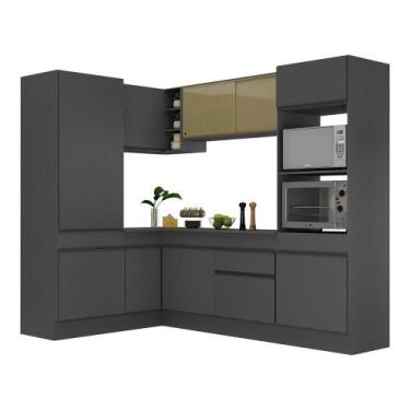 Imagem de Armário De Cozinha Completa De Canto Com Rodapé Veneza Multimóveis V20