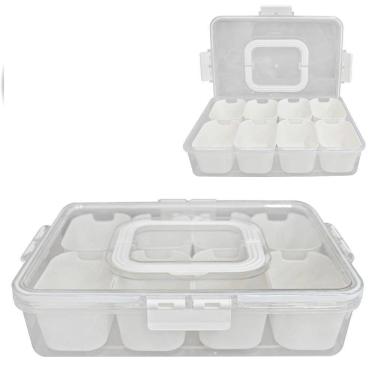 Imagem de Organizador Retangular Pet Flexível 3L Kit Com 8 Potes
