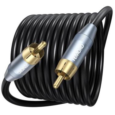 Imagem de Cabo de subwoofer FEMORO de 4,5 m com fio único RCA blindado duplo