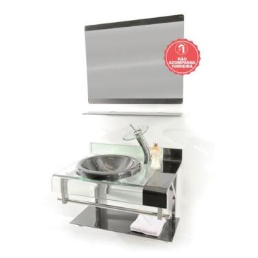 Imagem de Gabinete de Vidro 70cm para banheiro Turquia - EKASA, Grafite