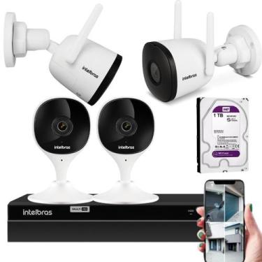 Imagem de Kit Câmeras Wifi Full Hd Intelbras 2 Internas E 2 Externas