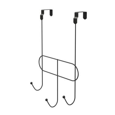 Imagem de Cabide Multiuso De Porta 3 Ganchos - Stolf Preto