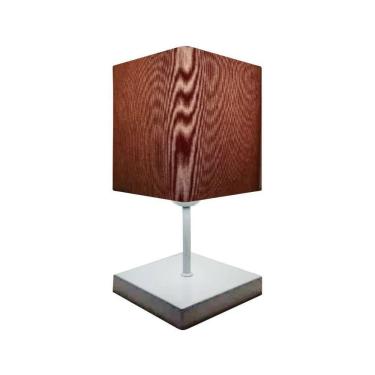 Imagem de Abajur Luminária Mesa Quarto Sala Moderno Vivare Md-2008br Cúpula Em Tecido - Bivolt Branco-palha 127/220v