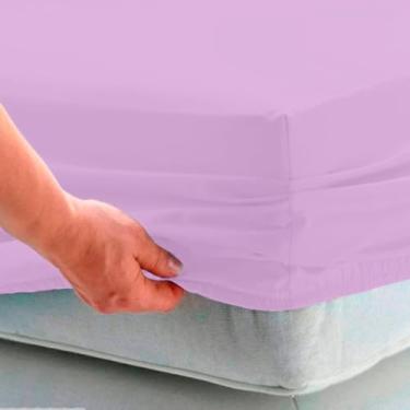 Imagem de Lençol King Avulso C/Elástico Percal 180 Fios (Lilas)