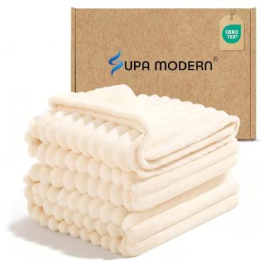 Imagem de Cobertor para sofá, cobertor aconchegante para mulheres, cobertor de lã fofo para meninas, cobertor bege macio e quente, presentes de aniversário de Natal para mulheres, homens, adolescentes