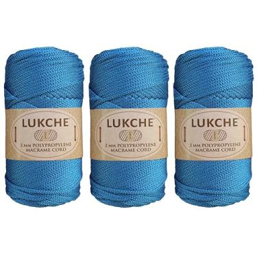 Imagem de Cordão de macramê de poliéster 2 mm x 125 jardas, corda de macramê premium 100% polipropileno, fio colorido, bolsa de macramê de crochê para cabides de parede, bolsas, placas inferiores, tapetes (azul