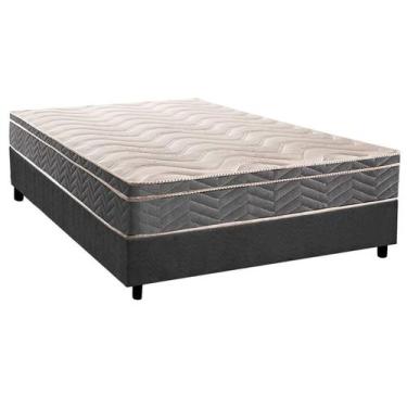 Imagem de Conjunto Box Casal: Colchão Anatômico Paropas D45 Confort Mega Firme +