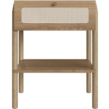 Imagem de Mesa De Cabeceira 01 Gaveta Com Telinha Pés Madeira Moss A03 Hanover Roble