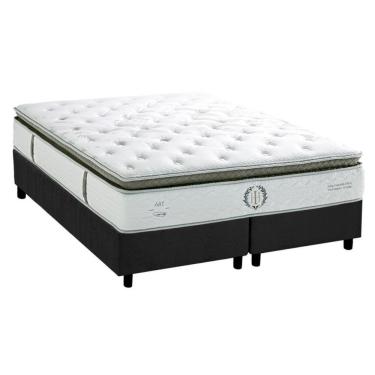 Imagem de Conjunto Box King: Colchão Molas Ensacadas Imperatore Gold C1655 Pillow Top + Base Crc Suede Gray