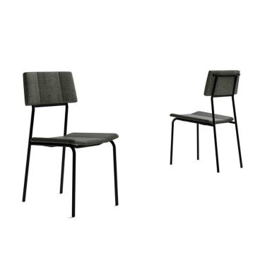 Imagem de Cadeira Sala De Jantar Lou 1742 Aço Kit 2 Uni Preto-grafite Carraro