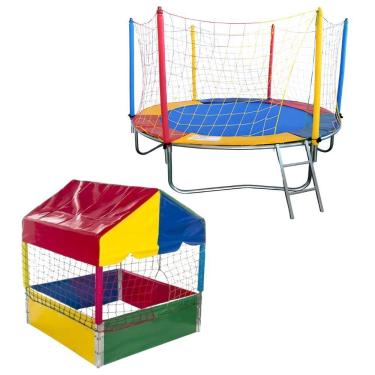 Imagem de Kit Cama Elástica Pula Pula 2,30m + Piscina De Bolinhas 1,00m Infantil Playground