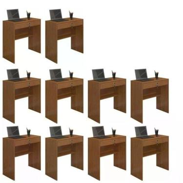 Imagem de Kit 10 Escrivaninhas Andorinha Cinamomo 1 Gaveta Com Chave Jcm Movelaria