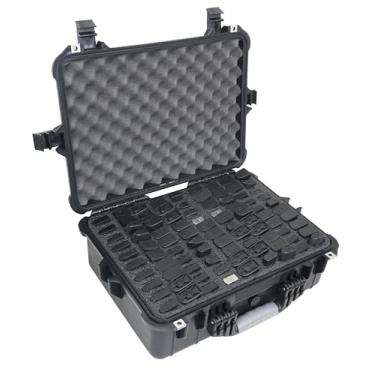 Imagem de Case Club Estojo de pente com 90 pistolas, capa protetora rígida, à prova d'água e à prova de esmagamento, válvula de pressão, alças dobráveis e travável, aprovada por companhias aéreas