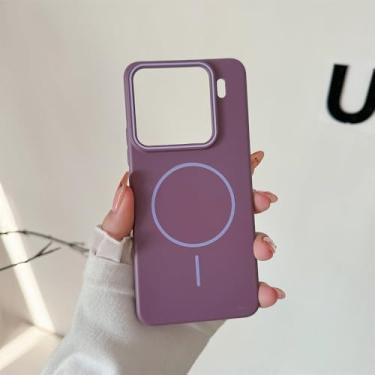 Imagem de Capa fina com carregamento sem fio para Xiaomi Redmi 15 14 13 Ultra K80 K70 Note13 Pro, capa rígida de PC fosca, roxa, para Redmi 14R