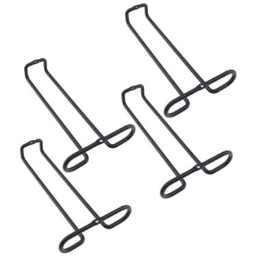 Imagem de Mewutal 4 peças de suportes pretos para copos de vinho para copos de vinho, cabides de metal, organizadores de copo de vidro para bar, cozinha, adega de vinho