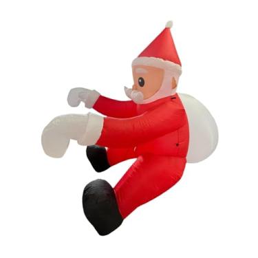 Imagem de KiBcsLic Papai Noel inflável para escalada, decoração de Natal para ambientes internos e externos, com sacola de presentes, ideal para terraços, paredes e, Luz Branca de 2