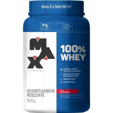 Imagem de 100% Whey 900g Sabor Morango