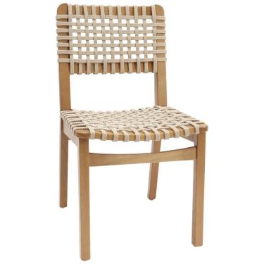 Imagem de Cadeira Decorativa Corda Nautica Areia Pes Madeira Amendoa Nacc Areia Amendoa