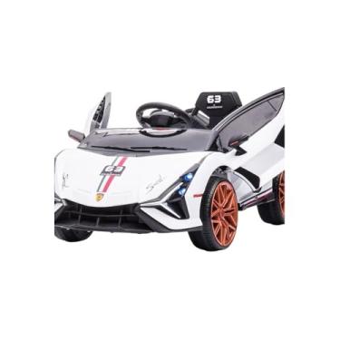 Imagem de Carrinho Elétrico Infantil Esportivo, Branco, Controle Remoto, Suporta até 30kg, 108x58x30cm, para Crianças Acima de 3 Anos