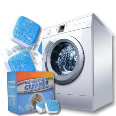 Imagem de Pastilhas Efervescentes Higienizadoras para Máquina de Lavar, 12 Unidades, Limpeza Profunda, Remoção de Odores e Sujeira, Uso Mensal