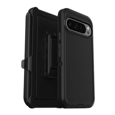 Imagem de Capa Defender para Google Pixel 9 Pro XL, à prova de choque, à prova de quedas, ultrarresistente com proteção de porta, inclui clipe de coldre e suporte preto