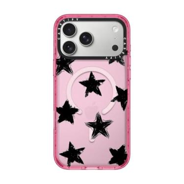 Imagem de CASETiFY Capa Impact para iPhone 17 Pro Max [fina/compatível com Magsafe/2,5 m. Proteção contra quedas de grau militar 4X] - Star Marks - Rosa