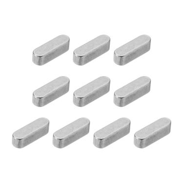 Imagem de uxcell Chave de pena de extremidade redonda, 10 peças de chave de eixo de acionamento paralelo de aço inoxidável de 6 x 6 x 20 mm para conexão de fixação do tipo de eixo