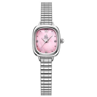 Imagem de Relógio de quartzo feminino design quadrado moda classica em aço inoxi