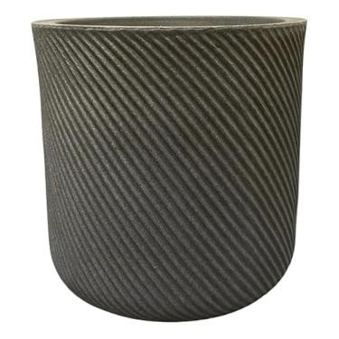 Imagem de Vaso Para Plantas Decorativo Polietileno Vertical M 28x27 (Cinza Escuro)