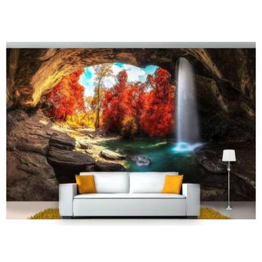 Imagem de Papel De Parede Cachoeira Natureza Mata 3D 6M² Nch200 - Você Decora