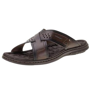 Imagem de Chinelo Masculino Slide Dia a Dia Conforto Leve Couro Pegada-Masculino