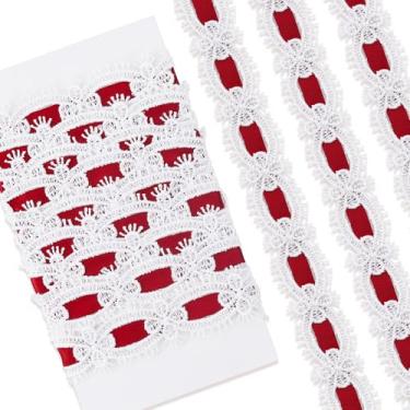 Imagem de Winsyison Acabamento de renda floral de 2 metros, fita de costura de renda floral, enfeites de decoração de crochê oco para embrulho de buquê, clipe de cabelo faça você mesmo, decoração de festa de