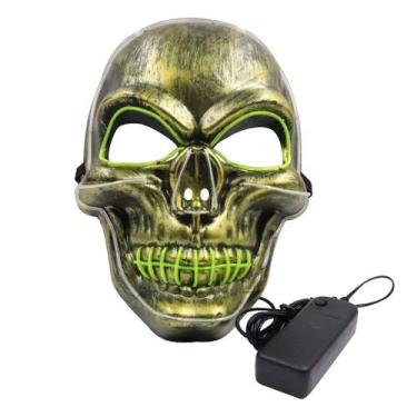 Imagem de Máscara facial completa de LED Skeleton Scary Mask Cosplay Costume Pro