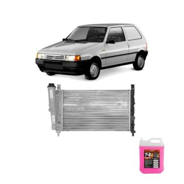 Imagem de Kit Radiador Uno 1.5 87/93 c/S Ar + Aditivo Radiadornaq Rosa 5 Litros