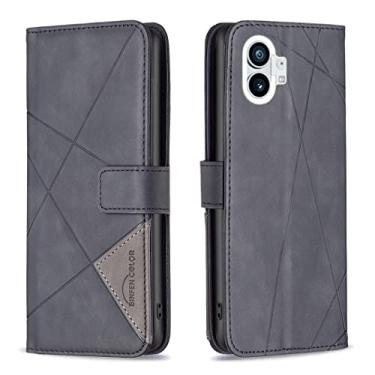 Imagem de For Nothing Phone 1 Magnetic Buckle Rhombus Texture Leather Phone Case