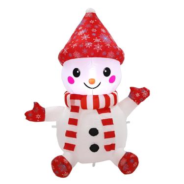 Imagem de GOWENIC Decorações Ao Ar Livre Infláveis ​​de Natal de 3,9 Pés, Boneco de Neve Inflável Com Chapéu Vermelho, Luzes LED Embutidas e Ventilador, para Festa de Natal, Quintal, Decoração de Gramado (#12)