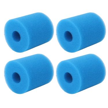 Imagem de RiToEasysports Cartucho de Filtro de Piscina 4 Unidades, Reutilizável, Lavável, Tipo H, Cartucho de Espuma para Substituição de Filtro de Bomba de Piscina, Esponja de Alta Densidade, 4x3,5x1,2in,