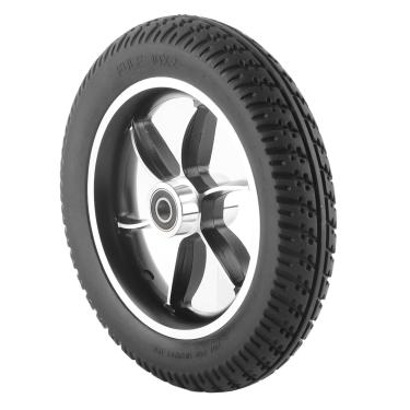 Imagem de Fafeicy Pneu de Roda Sólida à Prova de Explosão, Resistente e Durável de 10 Polegadas Com Rolamento 6001, Liga de Alumínio e Substituição de Roda Dianteira de Borracha para Cadeira de Elétrica,