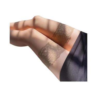 Imagem de Sexy renda borda meias altas meias longas ultra-finas sobre o joelho m