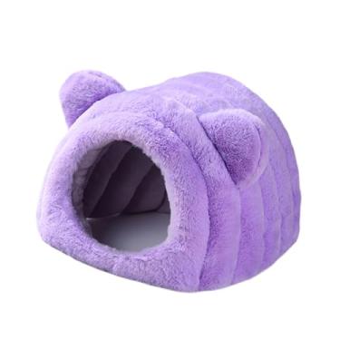 Imagem de Generic Cama/Abrigo Semi-Fechado para Hamster, Habitat Lavável para Pequenos Animais, Tipo Caverna, Ideal para Gerbil Anão, Furão, Rato e Chinchila, Roxo