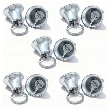 Imagem de Sinos de Natal para cães grandes, coleira alta, rastreador de animais de estimação, prevenção de perda de animais de estimação, metal feito à mão (prata)