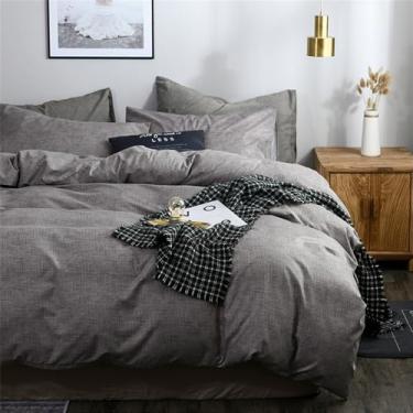 Imagem de XLCZMYL Conjunto de cama liso moderno - capa de edredom e fronhas para um ambiente de sono luxuoso e sereno, 01, Queen 3 peças