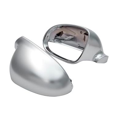 Imagem de VDLJA Capa de espelho retrovisor de carro para Golf5 GTI/Jetta MK5/Passat B5.5 B6/EOS, tampas de cobertura de espelho de asa lateral capa de proteção contra chuva de espelhos retrovisores, A/prata