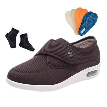 Imagem de Calçado Edema Diabético Idosos Ao Ar Livre, Calçado Homem Ajustável Para Artrite Respirável E Antiderrapante Para Edema Diabético, Confortáveis ​​Interior E Exterior Extra Largos(Brown,40 EU)