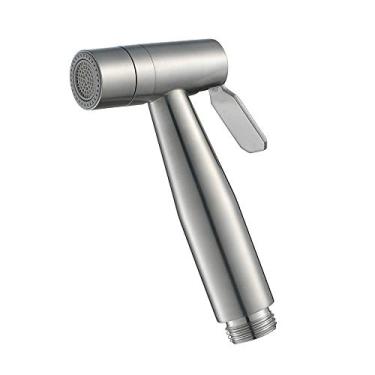 Imagem de uhyOHF Cabeça de pulverizador de bidê portátil de aço inoxidável cabeça de chuveiro bidê de banheiro escovado torneira de bidê para limpeza de vaso sanitário, banho de animal de estimação, higiene