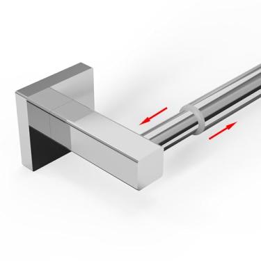 Imagem de Miroamz Toalheiro ajustável, toalheiro de 36,5 a 64 cm, montado na parede para banheiro, suporte de toalha de mão de cozinha, cabide de panos, organizador de aço inoxidável SUS 304, barra única