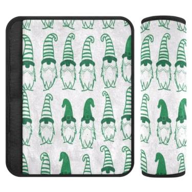 Imagem de Burbuja Capa para cinto de segurança de carro St. Patrick Gnomo, macio, confortável, protetor de cinto de segurança de carro para alça de ombro de assento de carro, 1 par pequeno